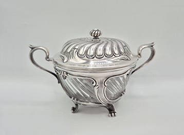 Christofle - Suikerkom - Metaal, Kristal - Louis XV-stijl, Antiek en Kunst