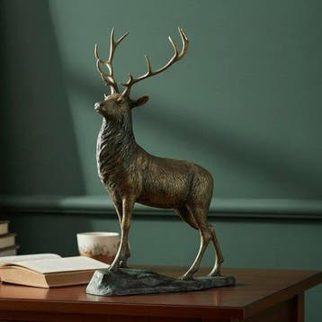 sculptuur, Majestic Stag - Deer - 30 cm - Brons
