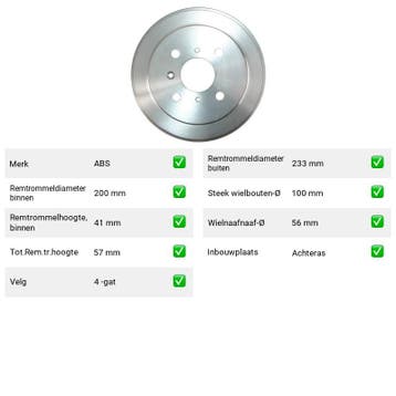 Remtrommel Achteras Daihatsu Charade – AutopartsOnline.nl, Verzenden, Nieuw, Daihatsu
