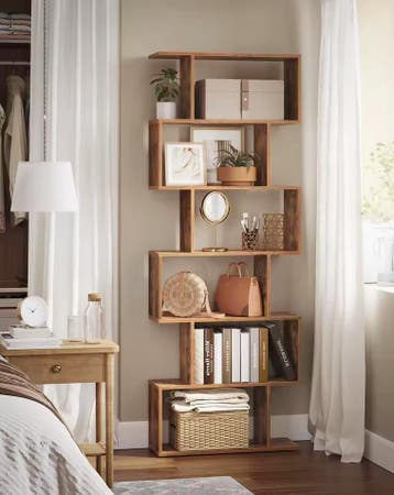 Nieuwe Boekenkast 6 Niveaus in Vintage Bruin – 70x24x190cm, Huis en Inrichting, Met plank(en), Verzenden, Nieuw, 50 tot 100 cm