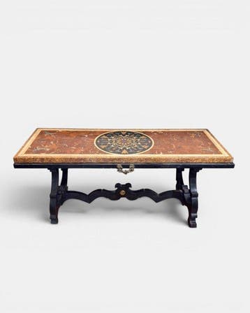 Tafel - Zeldzame veelkleurige marmeren - Inlegtafel