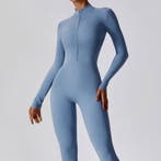 Dames Sport Jumpsuit Met Rits Lange Mouwen Fitness Catsuit, Verzenden, Nieuw