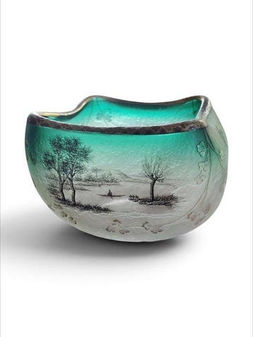 Daum Frères - Kom - Glas - Jugendstil, Antiek en Kunst