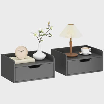 Set van 2 Nachtkastjes - Zwevend Wandmontage met Lade, Verzenden