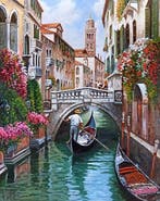 Francesco Tammaro (1939) - Flowers on the canal - Venice