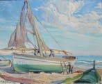 Pau Roig Estradé (1914 - 1994) - Preparando la pesca, Antiek en Kunst