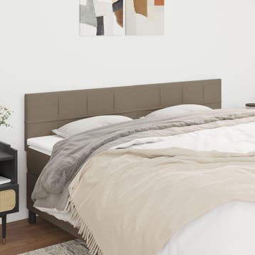 vidaXL Hoofdborden 200x5x78/88 cm stof taupe, Verzenden, Nieuw, Stof