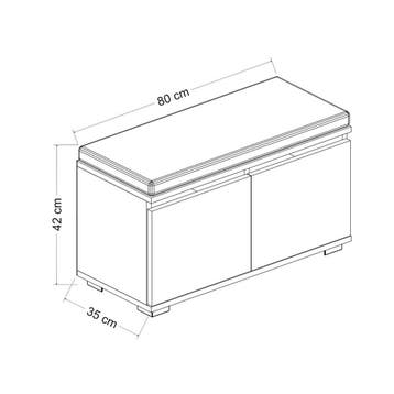[en.casa] Schoenenrek Brande 42x80x35 cm Eiken zwart, Verzenden, Nieuw