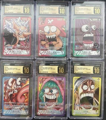 Bandai - 6 Graded card - One Piece - CGC Pristine 10, Nieuw