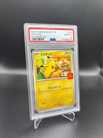 Pokémon - 1 Graded card Burger Pikachu 020 Promo card - PSA, Nieuw