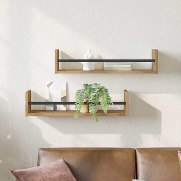vidaXL Wandplank Muurmontage 2 st Artisan Eiken 60 x 16 x 14, Verzenden, Nieuw