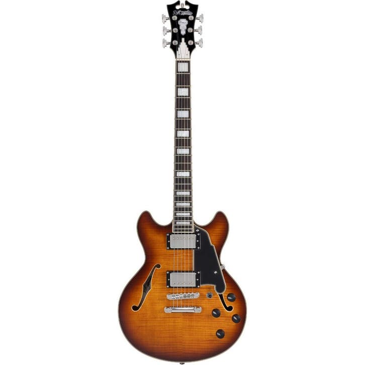 DAngelico Premier Mini DC Dark Iced Tea Burst Stopbar, Muziek en Instrumenten, Snaarinstrumenten | Gitaren | Elektrisch, Verzenden