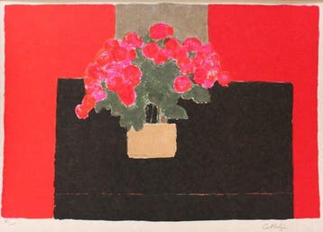 Bernard Cathelin (1919-2004) - La Begonia Rouge a La Table