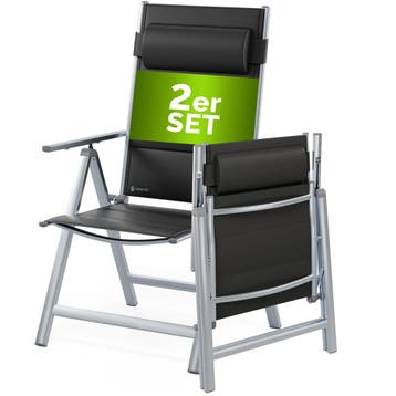 Tuinstoel Bern Premium 2 stuks Zilver (Stoelen), Verzenden, Nieuw