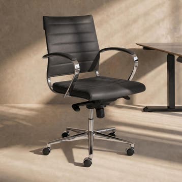 *WOONWINKEL* Design Bureaustoel Van Zwart PU-leder, Verzenden, Nieuw