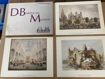 Prentenmap 10 Prenten in Kleur De Basilieken van Maastricht, Ophalen of Verzenden, Gelezen