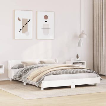 vidaXL Bedframe zonder matras massief grenenhout wit 120x200, Verzenden, Wit, Nieuw, Twijfelaar