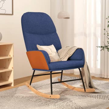 vidaXL Schommelstoel stof blauw, Verzenden, Nieuw