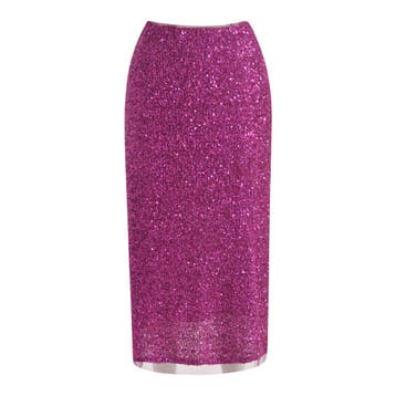 Milano Italy • paarse pailletten rok • 36, Kleding | Dames, Rokken, Verzenden, Roze, Maat 36 (S), Milano Italy