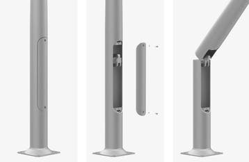 Scharnier knikmast 7 meter geanodiseerd aluminium  heavy-dut, Verzenden