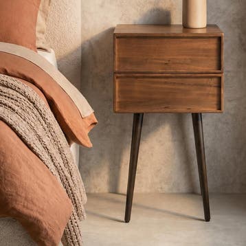 *WOONWINKEL* Nachtkastje Met Bronzen Onderstel, Huis en Inrichting, Slaapkamer | Nachtkastjes, Verzenden, Nieuw