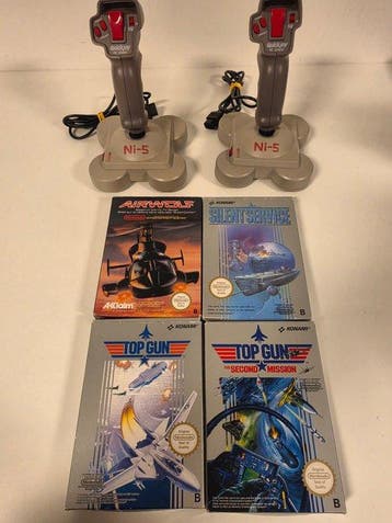 Nintendo - Nes - Top gun 2x CIB, Silent Service CIB &, Nieuw