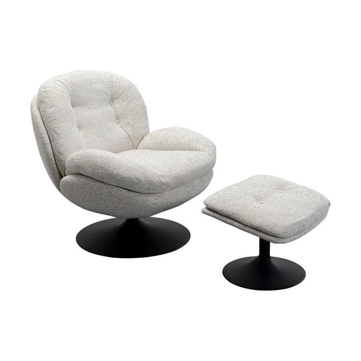 *WOONWINKEL* Kare Design Standford Draai Fauteuil Met Voeten, Huis en Inrichting, Fauteuils, Nieuw, Stof, Verzenden