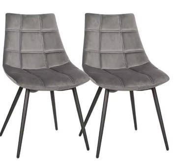 Set van 2 Velvet Eetkamerstoelen – Comfort en Stalen Poten, Huis en Inrichting, Stoelen, Verzenden, Nieuw