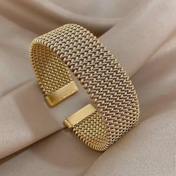 Vintage Goudkleurige Cuff Armband voor Dames - Trendy Roestv, Verzenden