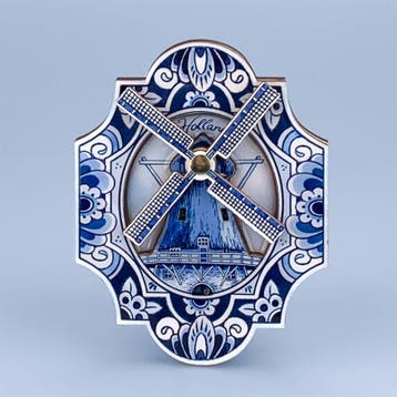 Magneet mdf molen draaiende wiek Holland - delftsblauw, Ophalen of Verzenden, Nieuw