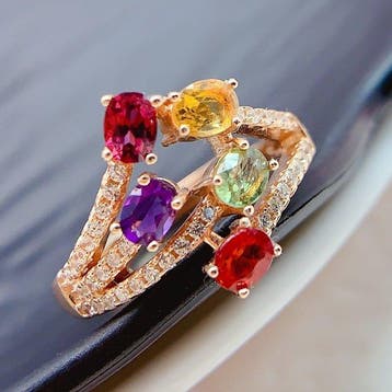 Zonder minimumprijs - Ring - 18 karaat Zilver, Roségoud,, Nieuw