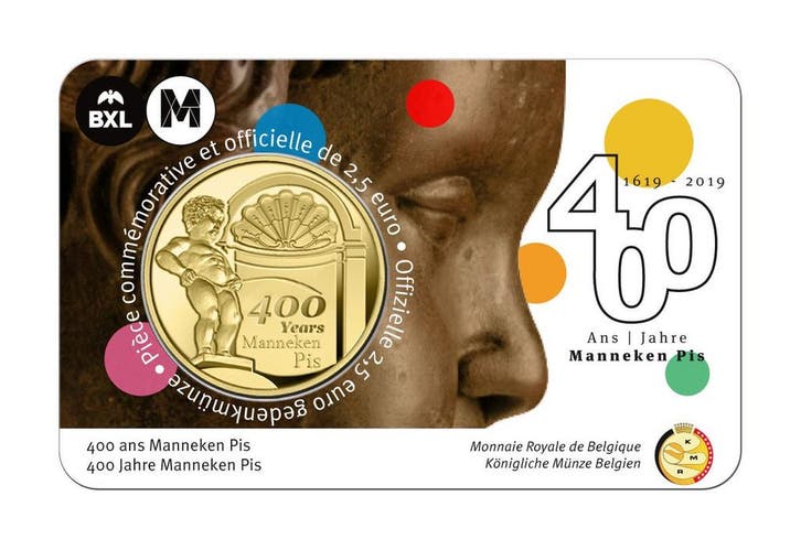 2,5 euromunt België 2019 ‘400 jaar Manneken Pis’ BU in, Postzegels en Munten, Munten | Europa | Euromunten, Verzenden
