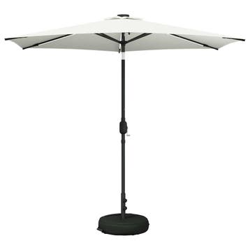 vidaXL Tuinparasol met LED-lampen en voet 2,7 x 2,7 m, Verzenden, Nieuw, 2 tot 3 meter