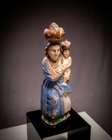 Figuur - A Bohemian Polychrome Carved Figure of the Crowned