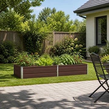 vidaXL Verhoogd Tuinbed Bruin 160 x 80 x 24 cm koudgewalst, Minder dan 30 cm, Verzenden, Nieuw, Metaal