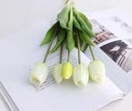 Tulpen real touch luxe siliconen latex groen wit 33 cm, Ophalen of Verzenden, Nieuw