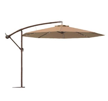 2dekans | Coast Hangparasol op zonne-energie - 40 LED lampen, Ophalen of Verzenden, Zo goed als nieuw