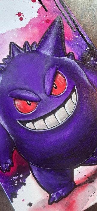 Christina Rudnick - Pokémon Gengar Original Gemälde 40 x 50, Nieuw