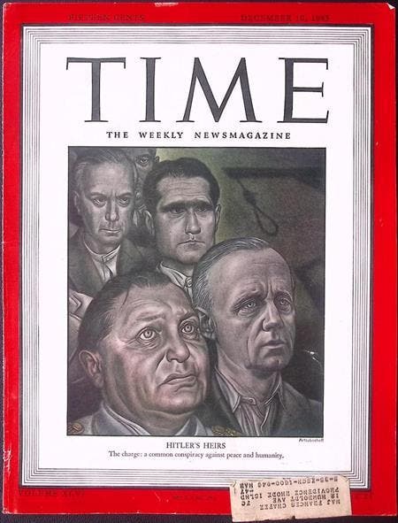Cover Time Magazine1945 met de heren van hitler, Verzamelen, Militaria | Tweede Wereldoorlog, Verzenden