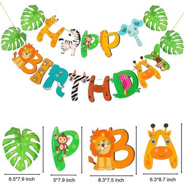 Jungle Animals kartonnen taart topper, Ophalen of Verzenden, Nieuw, Versiering, Verjaardag