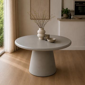 Silvian eettafel rond ø120 cm - beige, Ophalen of Verzenden, Nieuw