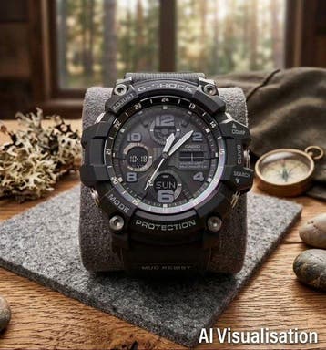 Casio - G-SHOCK MUDMASTER All Black – Tough Solar –, Nieuw