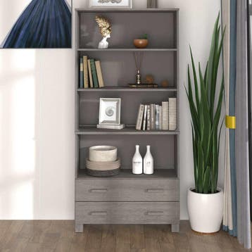 vidaXL buffetkast HAMAR massief grenenhout lichtgrijs, Minder dan 50 cm, Verzenden, Nieuw, Minder dan 100 cm