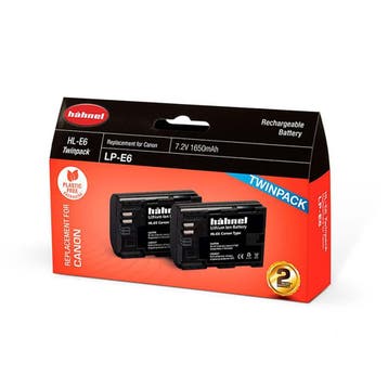 Hähnell HL-E6n Canon Type Twin Pack met garantie, Audio, Tv en Foto, Accu's en Batterijen, Ophalen of Verzenden, Gebruikt