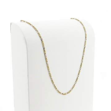 Gouden Figaro schakelketting | 50,5 cm, Ophalen of Verzenden, Gebruikt, Goud, Goud