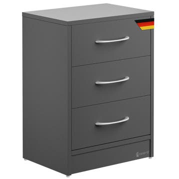 Nachtkastje Eloise Antraciet 54x39x28cm (Voor in Huis), Huis en Inrichting, Verzenden, Nieuw