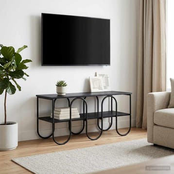 vidaXL TV-standaard 100 x 40 x 50 cm Zwart eiken Bewerkt, Minder dan 50 cm, Verzenden, Nieuw, Minder dan 100 cm