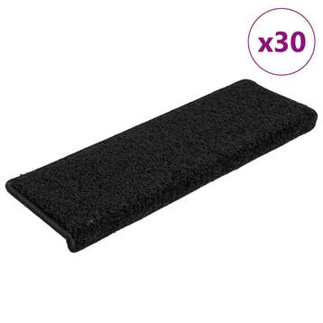 vidaXL Trapmatten 30 st 65x21x4 cm Zwart Rechthoekige Rand, Verzenden, Nieuw