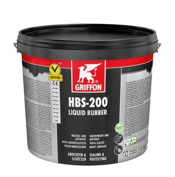 Griffon hbs 200 liquid rubber 16 l, zwart, emmer, Verzenden, Nieuw