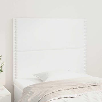 vidaXL Hoofdbord wit 100x5x118/128 cm kunstleer, Verzenden, Nieuw, Wit, Overige materialen